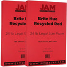 JAM Paper Papier recyclé de couleur vive, 8 1/2 x 14 po, rouge, 200/paquet-rouge
