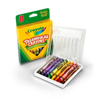 Crayola Crayons de cire triangulaires antiroulement, couleurs variées - 12 paquets de 8 crayons de cire-La forme aide à guider les doigts des tout-petits dans la position correcte pour favoriser une prise plus contrôlée