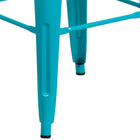 Tabouret de bar sans dossier de 30 po, intérieur/extérieur, bleu sarcelle brillant (ET-BT3503-30-CB-GG)-S'empile jusqu'à 10 chaises de hauteur