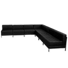 Flash Furniture – Ensemble modulaire 6 avec 6 fauteuils de centre Hercules Imagination, noir-Revêtement en cuir souple noir