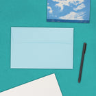 JAM Paper Enveloppes pour invitations à fermeture gommée, format livret, 5 3/4 x 8 3/4 po, bleu poudre, paq./100-Ouverture : latérale