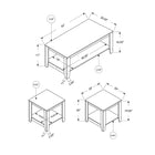 Monarch Specialties - 7883P Ens De Tables - 3Pcs/Chêne Brun-Chaque table possede une tablette inferieure pour plus d'espace de rangement.