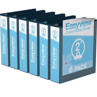 Davis Group Super offre Easyview, Reliure View à anneaux ronds 2 po, personnalisable, paquet de 6 - Bleu Marine-3 Reliure À Anneaux