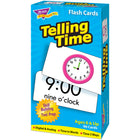 TREND enterprises, Inc., Ensemble de cartes éclair, Dire l'heure, 96 cartes-Cadran d'horloge analogique à l'avant; heure numérique / digital, également écrite en anglais, au dos