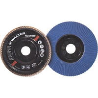 Walter Surface Technologies - Disque À Lamelles Stainless Enduro-Flex, 4-1/2po x 4-1/2po, Type 27, paquet de 4-Matériau abrasif Alumine de zirconium