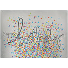 JAM Paper - Cartes de souhaits, Joyeux anniversaire avec confettis, vierges, 25/paquet (526BG501WB)-Carte d’anniversaire avec confettis et inscription manuscrite