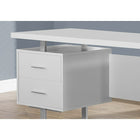 Monarch Specialties - 7081 Bureau 60 po L - Metal Argent/Blanc-La configuration réversible permet une installation à gauche ou à droite selon vos besoins.