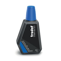 Trodat - Encre de luxe pour tampon encreur 7011 - flacon de 28 ml - bleue-Encre non toxique à base d'eau pour encrer une étampe pour timbre  