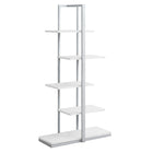 Monarch Specialties - 7233 60 po H Etagere - Blanc/Metal Argent-Construction résistante avec une base en métal argenté solide