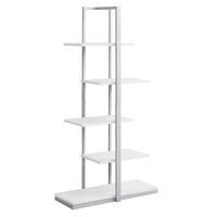 Monarch Specialties - 7233 60 po H Etagere - Blanc/Metal Argent-Construction résistante avec une base en métal argenté solide