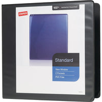 Staples® – Reliure de présentation standard à anneaux en D, 3 po, noir-Les anneaux en D sont dotés d'une plus grande capacité de feuilles que les anneaux ronds de la même grandeur