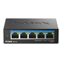 D-Link - Commutateur non géré multi-Gigabit 5 ports de D-Link-Cinq ports Ethernet multi-Gigabit de 2,5 Gigabits offrent une transmission à plusieurs vitesses idéale pour les réseaux Wi-Fi 6 haute performance, permettant des transferts de données rapides et maximisant la bande passante du réseau