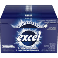 Wrigley's Excel Winterfresh Gomme  - paquet de 12-Gomme à mâcher sans sucre Excel Winterfresh
