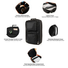 Lencca Quadra 15.6" Sac À Dos Pour Ordinateur Portable-Noir-Poches pour accessoires rembourrées en filet d'air