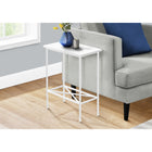 Monarch Specialties - 2079 Table D'Appoint - 24 po H/Blanc/Metal Blanc-La base en metal noir robuste offre de la stabilite et a des pieds ronds pour un look elegant