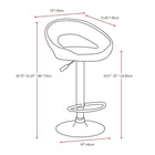 Nicer Furniture - tabouret de bar la lune - noir - 2 pièces-Base en forme de cloche chromée pour la stabilité
