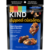 KIND - Dipped Clusters Chocolat noir noix et baies - 113g-Chocolat noir, noix et baies
