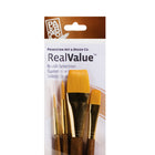 Princeton RealValue Ensemble de Brosses à Cheveux Synthétiques Dorées Taklon - Paquet de 4-Comprend les rondes 4 et 8, et Wash 1/2 et 1
