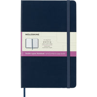 Moleskine - Carnet Rigide Grand Format À Pages Lignées Et Blanches - 5 po x 8,25 po - Bleu Saphir-Grande