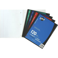 Hilroy - Cahier Neatbook®, 3 trous, 10,5 po X 8 po, 120 pages-Cahier à pages perforées, réglage de 7 mm avec marge, papier blanc, trois trous