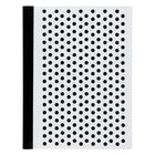 Oxford - Cahier de composition à papier réglé étroit de 9 3/4 x 7 1/2 po poinçonné et coloré  – noir – 80 pages-Faites-vous plaisir avec un cahier de composition tactile à pois qui vous donnera des sensations fortes