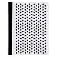 Oxford - Cahier de composition à papier réglé étroit de 9 3/4 x 7 1/2 po poinçonné et coloré  – noir – 80 pages-Faites-vous plaisir avec un cahier de composition tactile à pois qui vous donnera des sensations fortes
