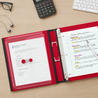 Staples - Reliure Better Binder, 1 1/2 po, rouge-Les anneaux en D se ferment solidement, permettant aux pages de se tourner facilement