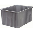 Quantum Storage Systems - Contenants Divider Box Plastique, 22,5po La X 17,5po P X 12po H, Gris, paquet de 2-Couleur Gris