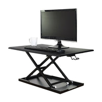 Convertisseur de bureau debout pneumatique Luxor - Noir-Bureau de table réglable pneumatique 