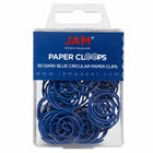 JAM PAPER - Trombones Circulaires Colores, Bleu Fonce, 2 Paquets de 50-Couleur: bleu fonce
