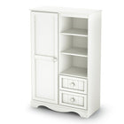 South ShoreMD – Armoire de la collection Savannah, blanc pur, 53 haut. x 35 larg. x 16 prof. (po)-Moulures et plaque de protection élégantes qui renforcent le style campagnard