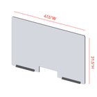 Avant de pare-haleine modulaire Mark Maker - Acrylique transparent 1/4" - panneau de 47,5" Lx31,5"H - 2 rails inférieurs de 12"-Fabriqué à partir d'acrylique transparent de 1/4".