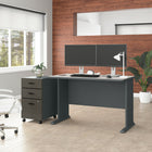 Bush Business Furniture - Bureau 48 po avec classeur mobile Cubix de, ardoise/blanc spectral-Le fini en stratifié thermofusionné protège le meuble contre les rayures et les taches