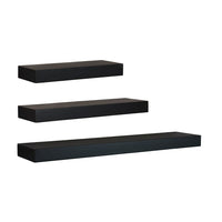Nexxt – Tablettes murales Maine, ensemble de 3, profondeur de 5 po, longueur de 12, 16 et 24 po, noir-Capacité de mesure et de poids: la petite étagère flottante mesure 24 "L x 5" W x 1,5 "H et peut supporter jusqu'à 5 livres, la moyenne mesure 16" L x 5 "W x 1,5" H et peut supporter jusqu'à 8 livres, et le grand mesure 12 "L x 5" W x 1,5 "H dans les dimensions et peut supporter jusqu'à 10 livres