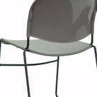 Flash Furniture – Chaise empilable ultracompacte HERCULES, capacité de 880 lb, gris avec tubulure noire (RUT188GY)-Conception ergonomique