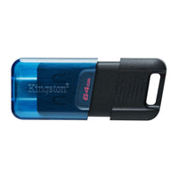 Kingston - DataTraveler 80 M Clé Flash USB-C de 64 Go - Bleu/Noir-Capacité de stockage de 64 Go