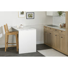 South Shore - Amaro - Îlot de cuisine avec rangement - Faux Marbre blanc et Blanc-Cuisine fonctionelle : pour bénéficier d’une solution de rangement moderne dans votre cuisine sans entamer de grandes rénovations, ce plan de travail est un véritable bijou. Polyvalent, on peut l’installer contre un mur ou au centre de la pièce en fonction de l’espace disponible. Un incontournable pour les cuisines de petite taille!