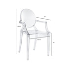 Nicer Furniture - fauteuil fantôme transparente de Louis XVI - 4 pièces-Design moderne et innovant - Transparent, Polycarbonate robuste, Tendance