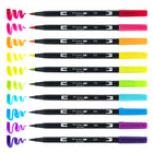 Tombow - Stylos à double pointe, couleurs vives, paq./10-Marqueurs à double pointe à base d'eau - les couleurs peuvent être mélangées 