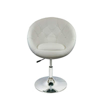 Nicer Furniture - tabouret de meuble-lavabo rond - blanc-Rembourrage en similicuir de la plus haute qualité