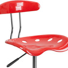 Flash Furniture – Tabouret de dessinateur avec siège tracteur éclatant de 30,5 po, tomate cerise (LF215CHYTOMATO)-Siège pivotant