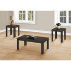 Monarch Specialties - 7863P Ens De Tables - 3Pcs/Chêne Brun-Surface ample pour y placer lamp, souvenir ou object decoratif