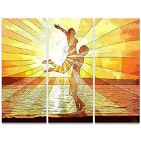 Designart – Art sensuel imprimé sur toile, rayons de lumière, 3 panneaux (PT2914-36-28)-Impression