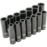Dynamic Tools – Ensemble de 14 douilles 6 pans profondes, à prise de 1/2 po, pour clés à chocs métriques 10 mm à 23 mm-Contient : 10, 11, 12, 13, 14, 15, 16, 17, 18, 19, 20, 21, 22, 23 mm