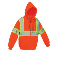Forcefield - Chandail à capuchon de sécurité de luxe, orange, moyen-Tricot jersey de luxe de 350 g/m2, fluorescent, polyester à 100 %