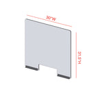 Avant de pare-haleine modulaire Mark Maker - Acrylique transparent 1/4" - panneau de 30" Lx31,5"H - 2 rails inférieurs de 8"-Fabriqué à partir d'acrylique transparent de 1/4".