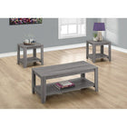 Monarch Specialties - 7991P Ens De Tables - 3Pcs/Gris-Chaque table comprend une tablette