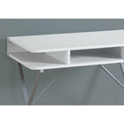 Monarch Specialties - 7100 Bureau 31 po L - Dessus Blanc/Metal Argent-Conçu pour durer, il bénéficie d'une garantie limitée de 5 ans contre les défauts pour votre confort, avec un plateau facile à nettoyer lorsque vous étudiez, écrivez ou travaillez sur votre ordinateur portable.
