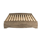 Prepac Base de lit matelot à six tiroirs pour très grand lit, gris vieilli-Tiroirs robustes à parois latérales en bois massif, sur glissières de métal avec mécanisme d’arrêt intégré