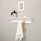Kian – Étagère murale, 24 x 4 x 5,25 po, 5 patères, blanc (FN00382-9INT)-Design: l'étagère flottante présente un design élégant et rustique qui ne sera pas seulement une pièce fonctionnelle, mais qui portera votre décor à un niveau supérieur